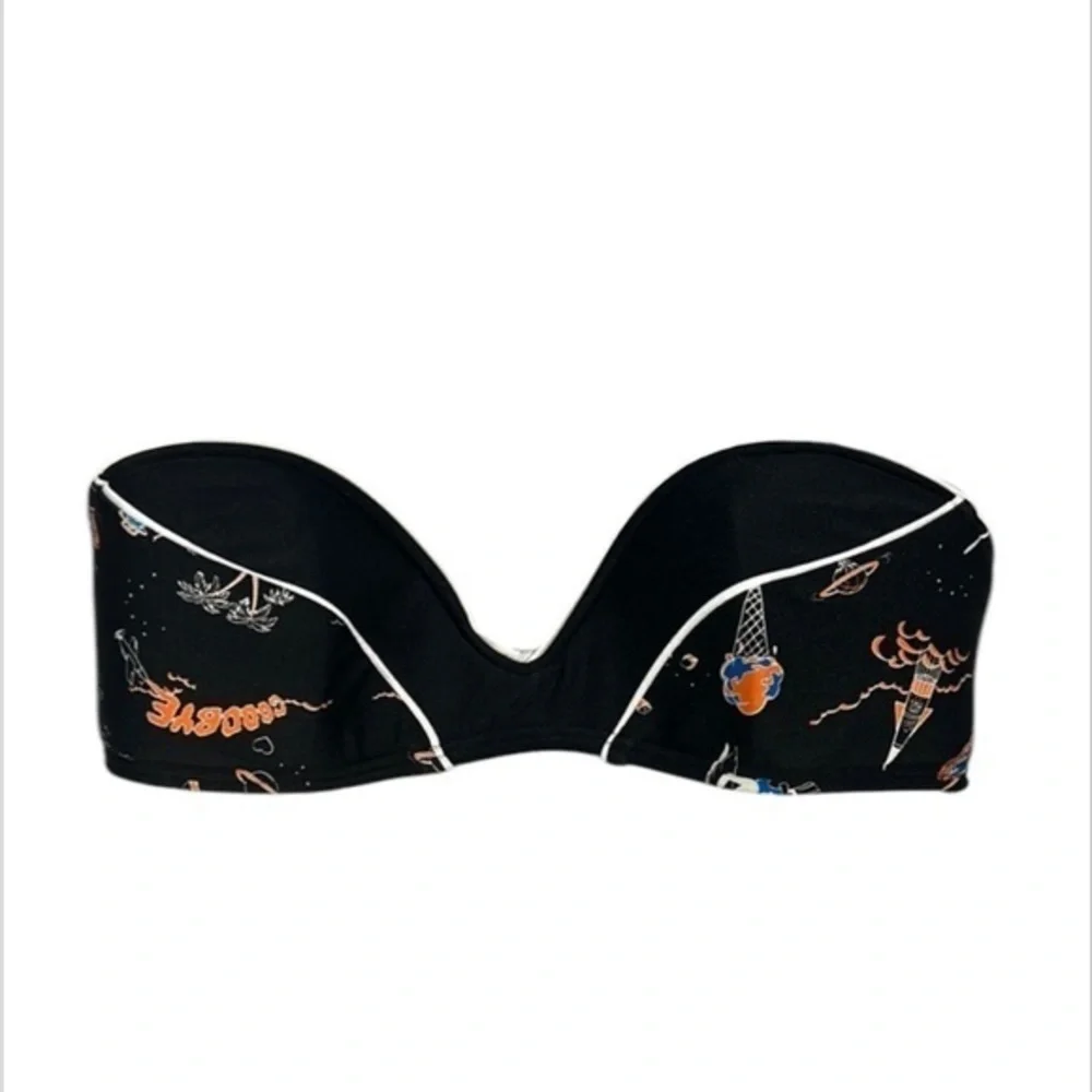 Insight Apocolypso Shima Black bandeau swim bikini top size 6